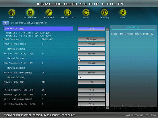 UEFI Setup ASRock Z68M-ITX/HT