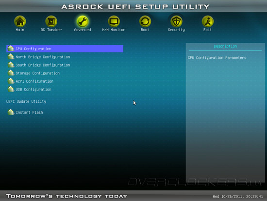 UEFI Setup ASRock Z68M-ITX/HT