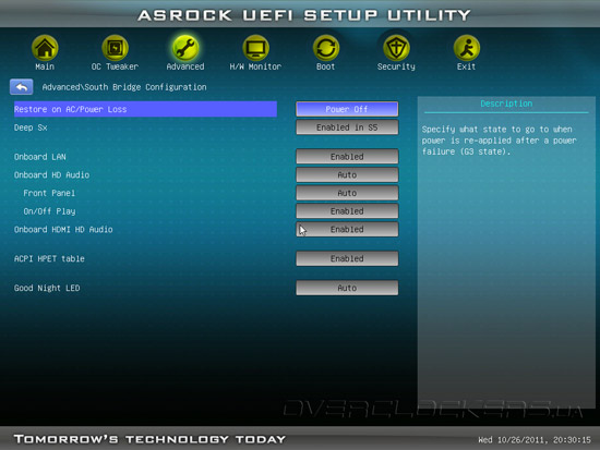 UEFI Setup ASRock Z68M-ITX/HT