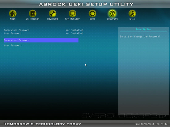 UEFI Setup ASRock Z68M-ITX/HT