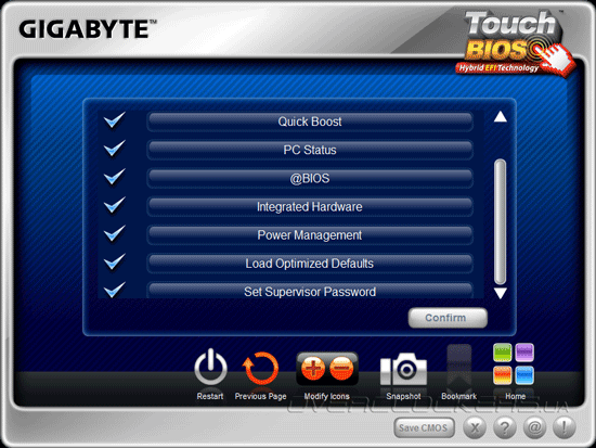 Gigabyte Touch BIOS