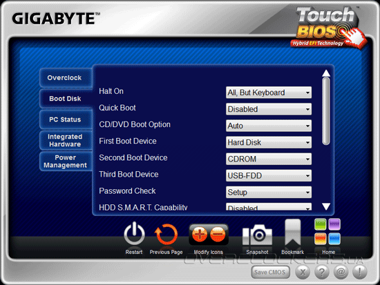 Gigabyte Touch BIOS