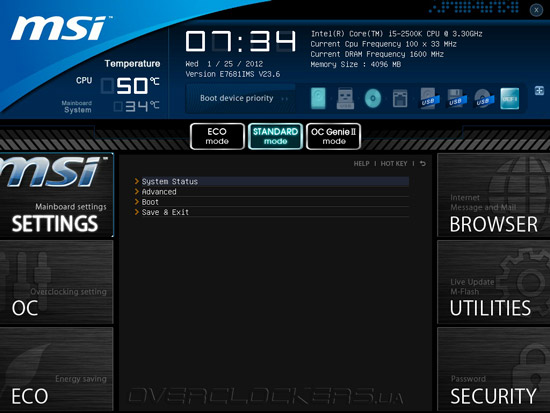 UEFI Setup MSI Z68A-GD65 (G3)