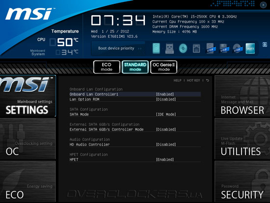 UEFI Setup MSI Z68A-GD65 (G3)