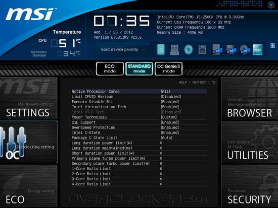 UEFI Setup MSI Z68A-GD65 (G3)