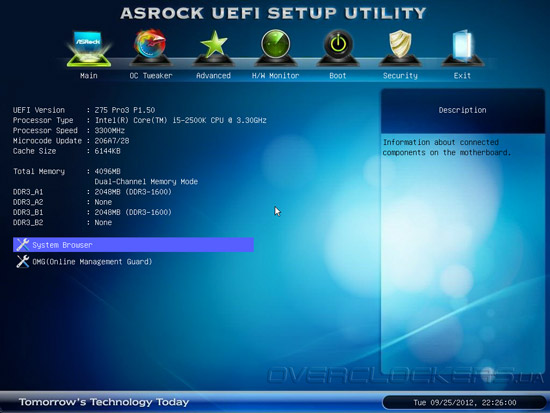 UEFI Setup ASRock Z75 Pro3