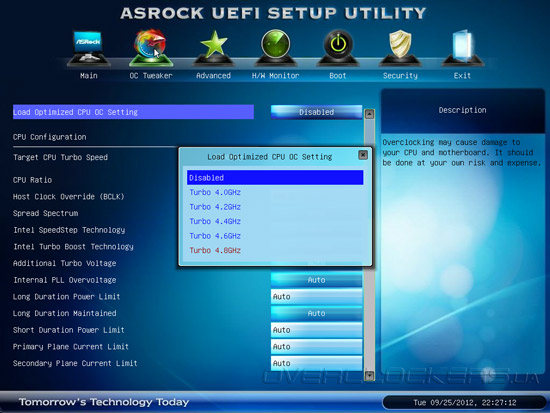 UEFI Setup ASRock Z75 Pro3