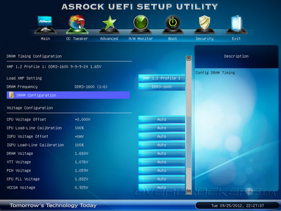 UEFI Setup ASRock Z75 Pro3