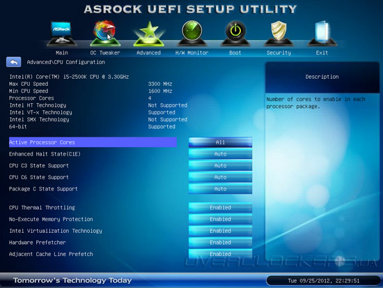 UEFI Setup ASRock Z75 Pro3