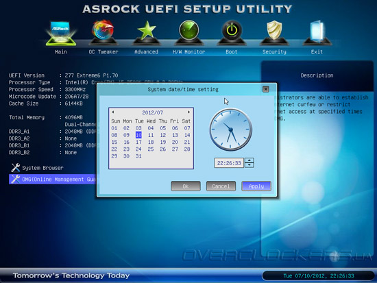 UEFI Setup ASRock Z77 Extreme6