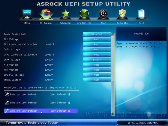 UEFI Setup ASRock Z77 Extreme6