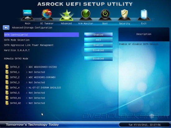 UEFI Setup ASRock Z77 Extreme6