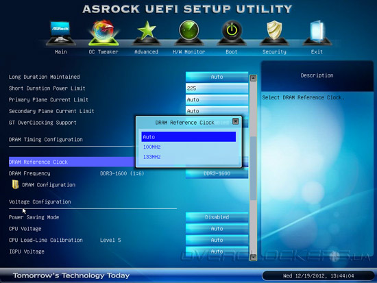 UEFI Setup ASRock Z77 Extreme9