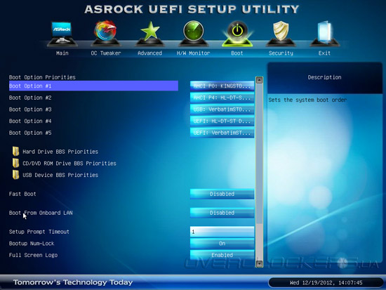 UEFI Setup ASRock Z77 Extreme9