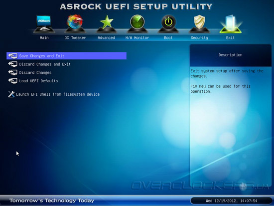 UEFI Setup ASRock Z77 Extreme9