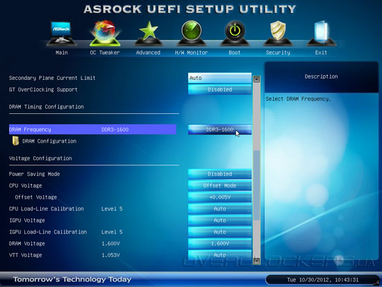 UEFI Setup ASRock Z77E-ITX