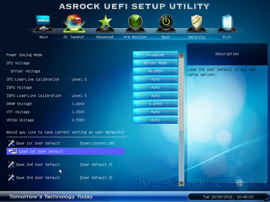 UEFI Setup ASRock Z77E-ITX