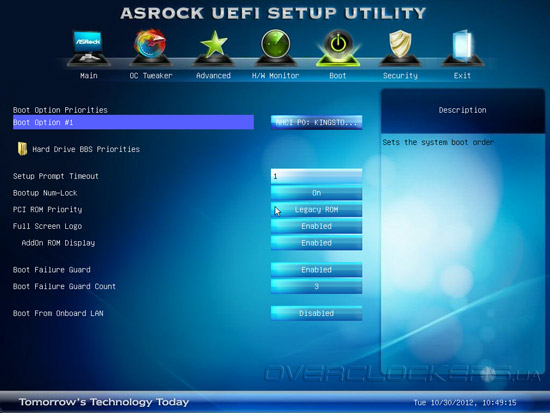 UEFI Setup ASRock Z77E-ITX