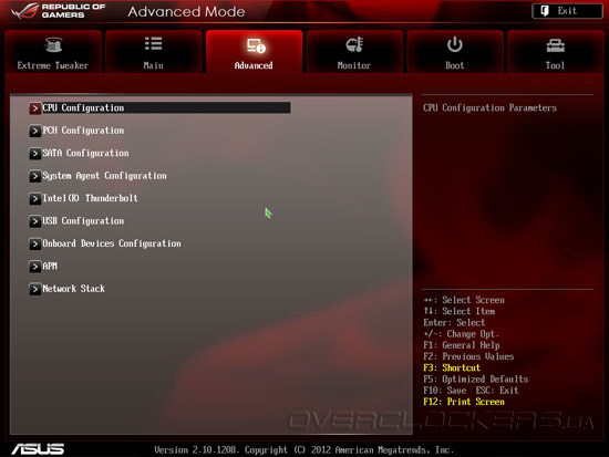 UEFI Setup ASUS Maximus V Extreme