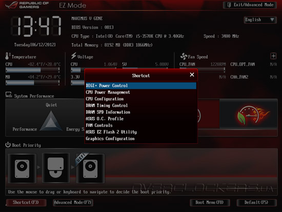 UEFI Setup ASUS Maximus V Gene