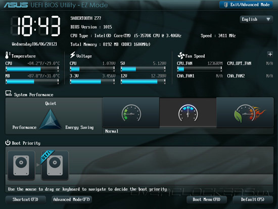 UEFI Setup ASUS Sabertooth Z77