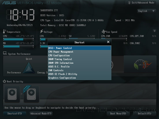 UEFI Setup ASUS Sabertooth Z77