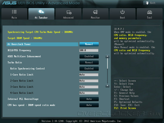 UEFI Setup ASUS Sabertooth Z77