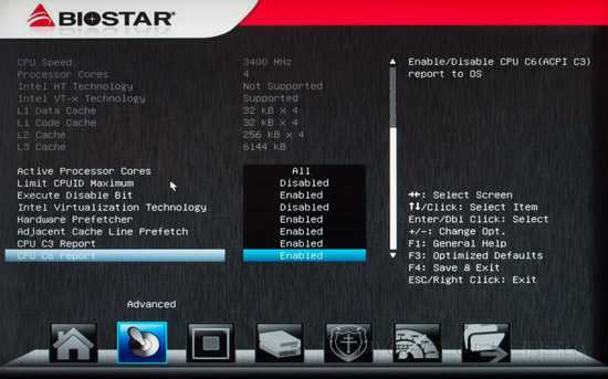 UEFI Setup Biostar TZ77XE4