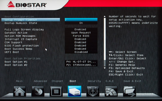 UEFI Setup Biostar TZ77XE4