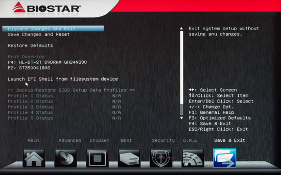 UEFI Setup Biostar TZ77XE4