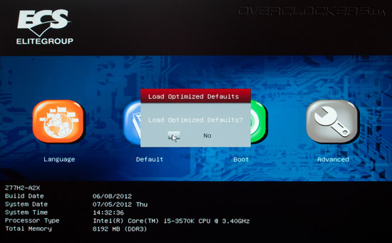 UEFI Setup ECS Z77H2-A2X