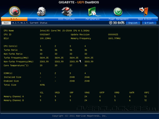 UEFI Setup Gigabyte GA-Z77X-UD3H