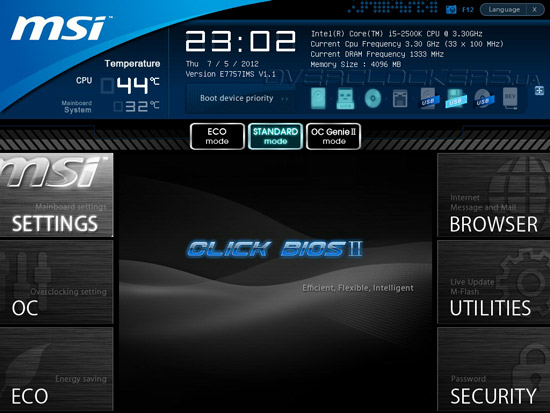 UEFI Setup MSI Z77A-GD80