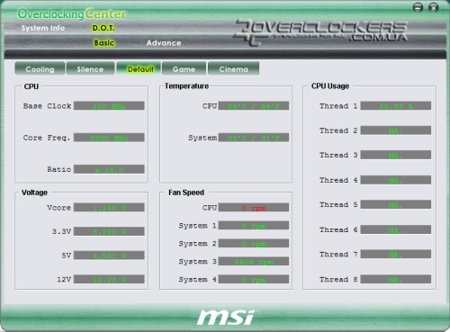 MSI Overcloking Center