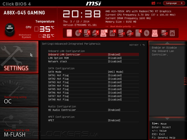 UEFI Setup MSI A88X-G45 Gaming