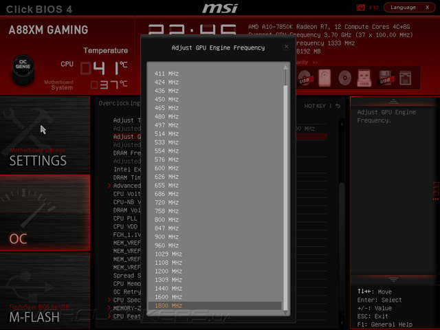 UEFI Setup MSI A88XM Gaming