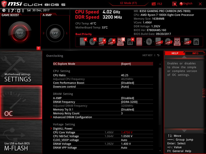 MSI B350 Gaming Pro Carbon