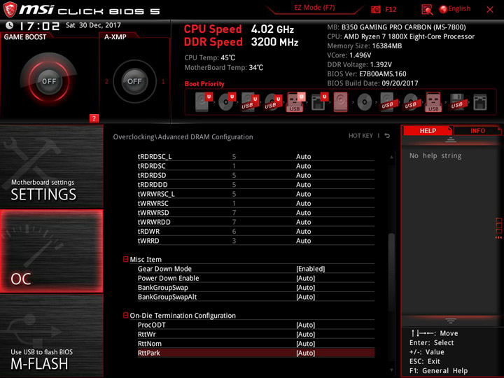 MSI B350 Gaming Pro Carbon