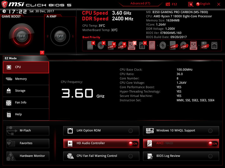 MSI B350 Gaming Pro Carbon