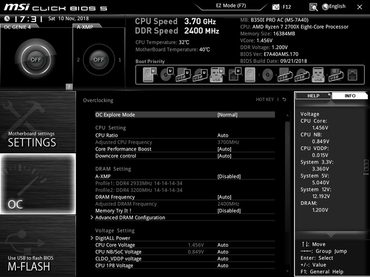 MSI B350I Pro AC