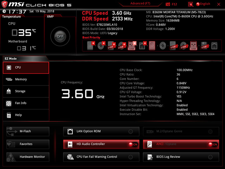 MSI B360M Mortar Titanium