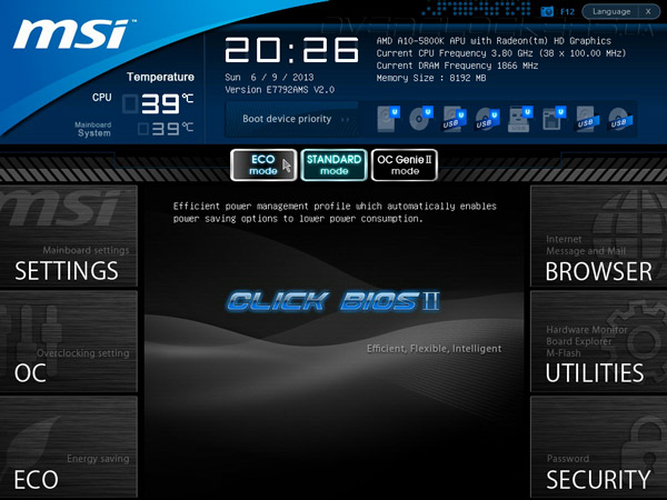 UEFI Setup MSI FM2-A75IA-E53