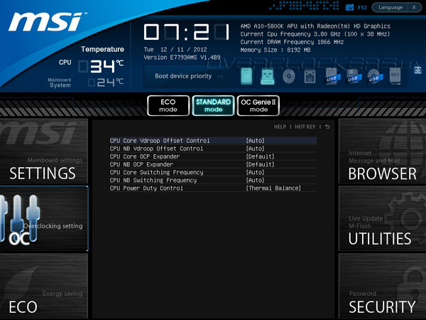 UEFI Setup MSI FM2-A85XA-G65