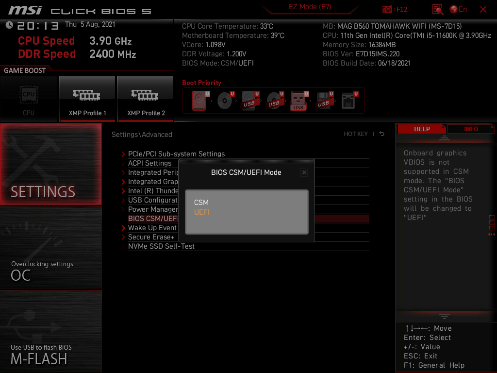 MSI MAG B560 Tomahawk WiFi