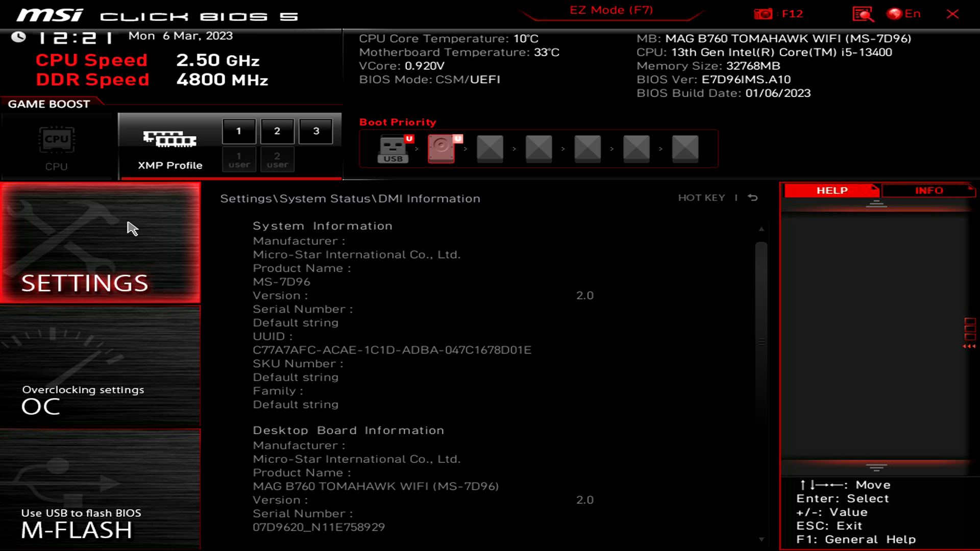 MSI MAG B760 Tomahawk WIFI