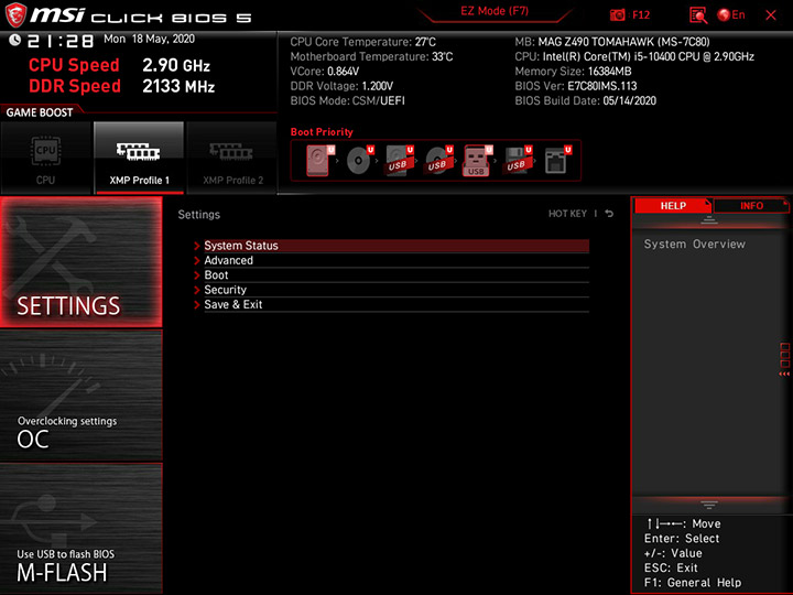 MSI MAG Z490 Tomahawk