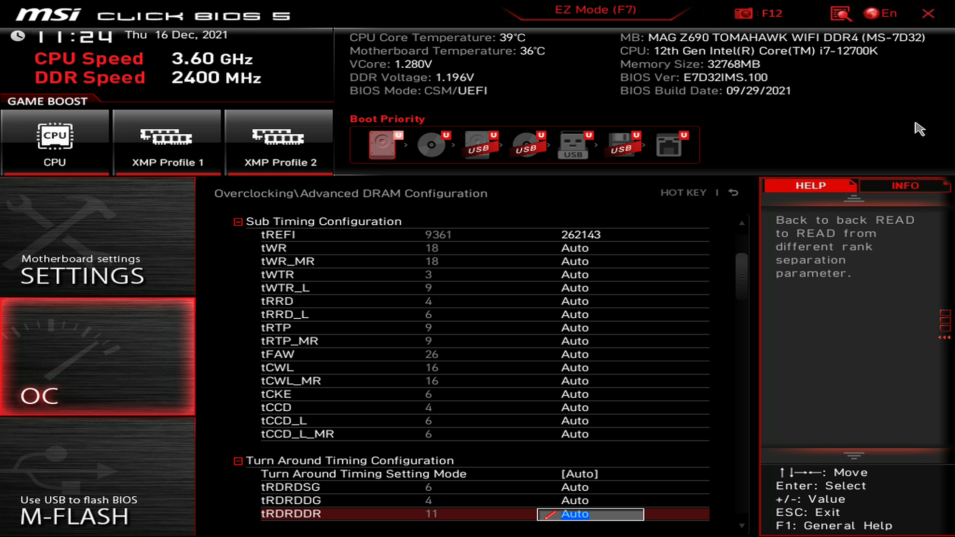 Z690 tomahawk wifi. Trefi ddr4.