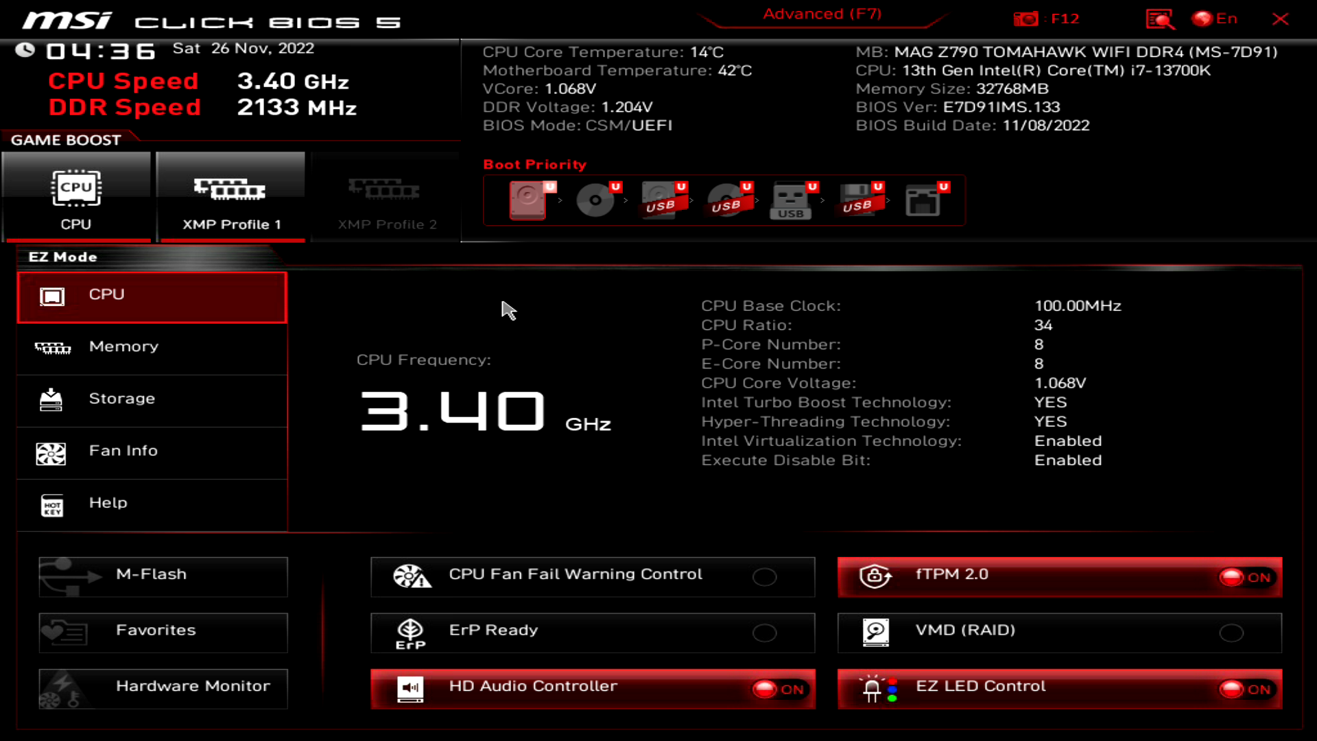 MSI MAG Z790 Tomahawk WiFi DDR4