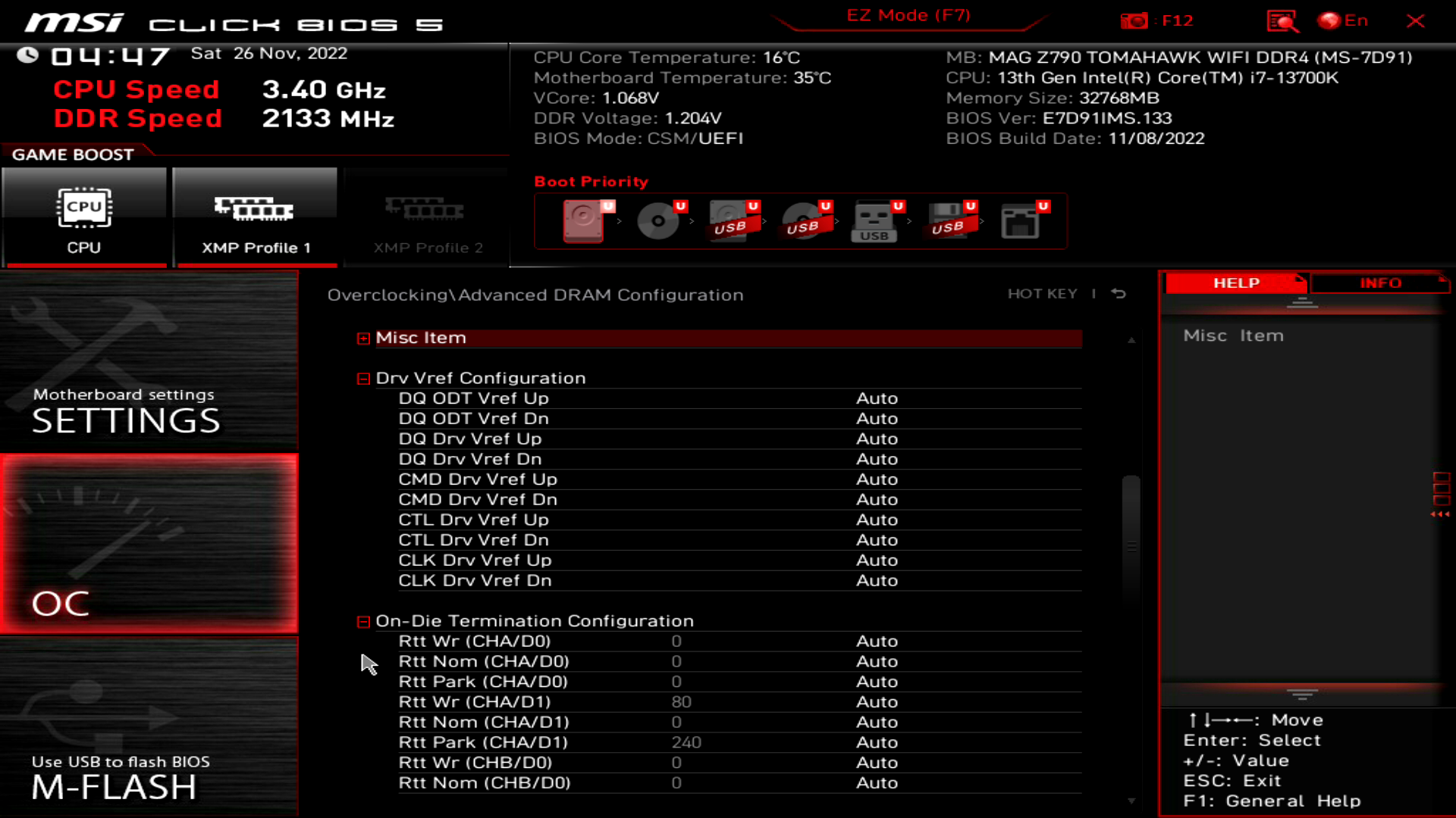 MSI MAG Z790 Tomahawk WiFi DDR4