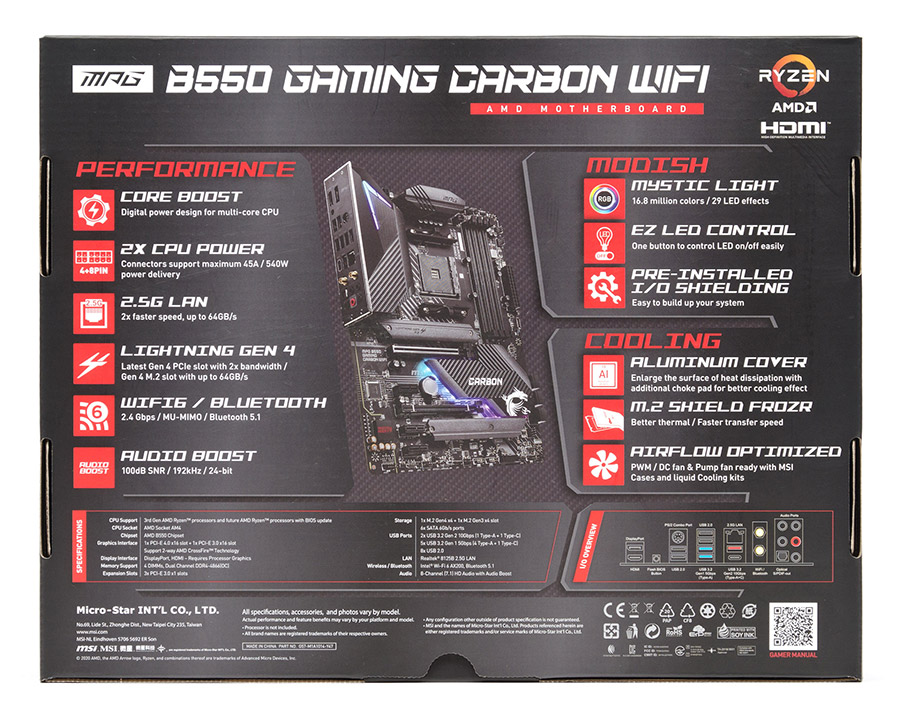 MSI MPG B550 Gaming Carbon WiFi